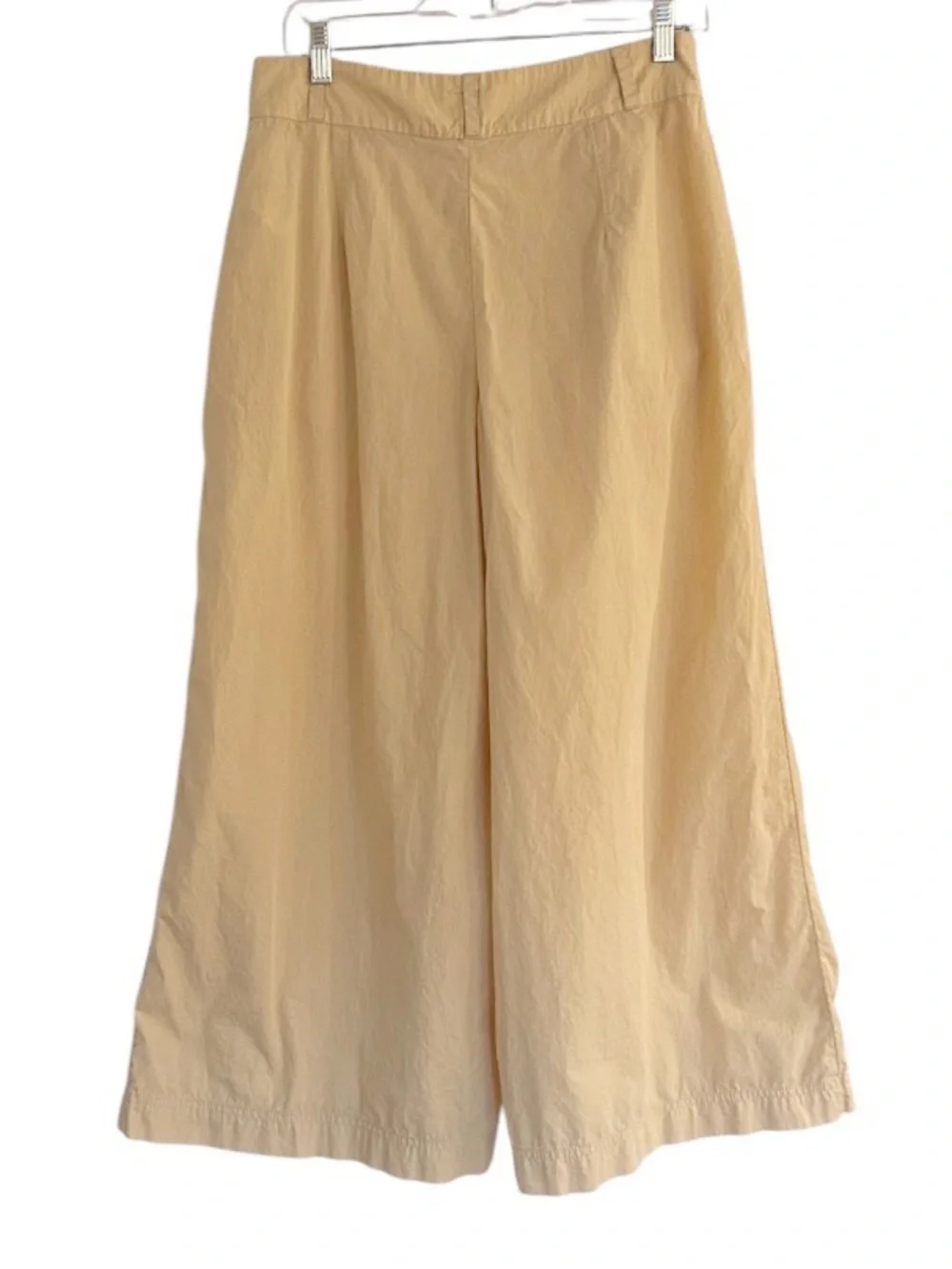 Free People Menorca Crop Wide Leg Cotton Pants Size 12 Pale Yellow
